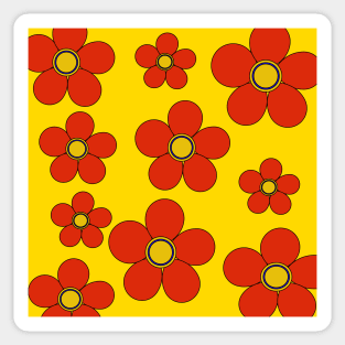 retro hippy flower power pop art pattern Sticker